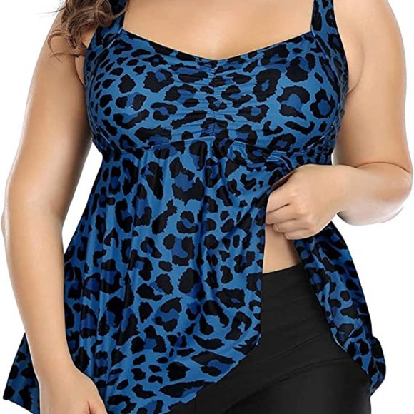 Aqua Other - Aqua Plus Size Tummy Control Flowy Tankini Swimsuits Bathing Suit